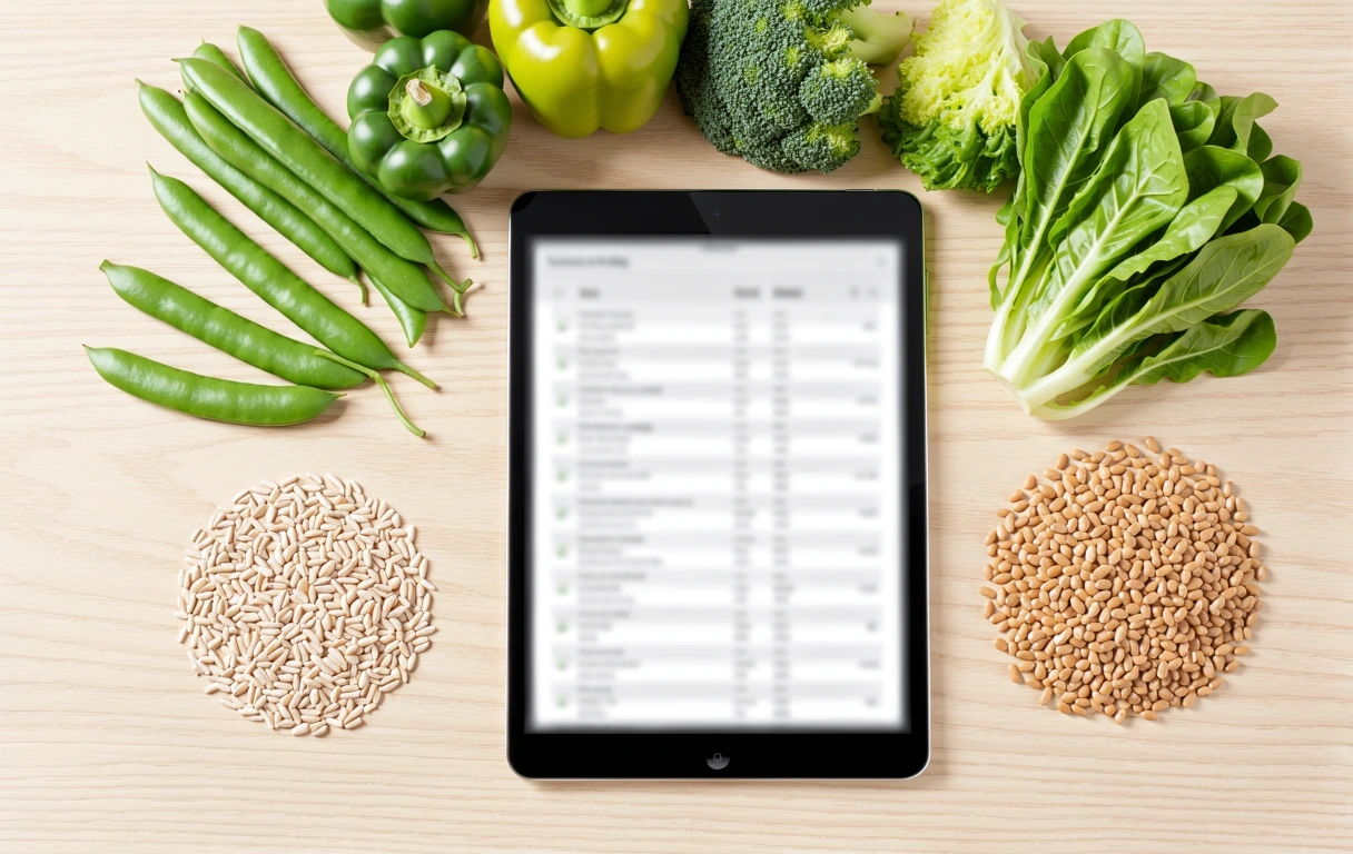 Frische Lebensmittel auf einer Arbeitsfläche